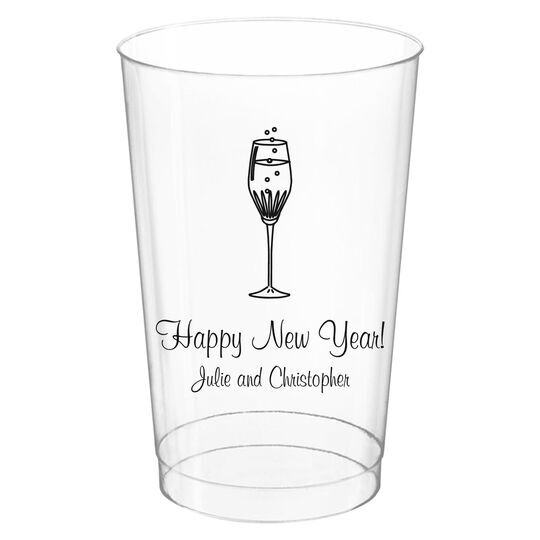 Bubbly Champagne Clear Plastic Cups